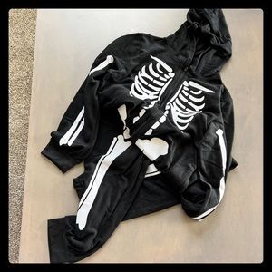 Halloween costume Skeleton Onesie with gloves for adults